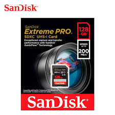 Extreme Pro SDXC 128GB  200MBs